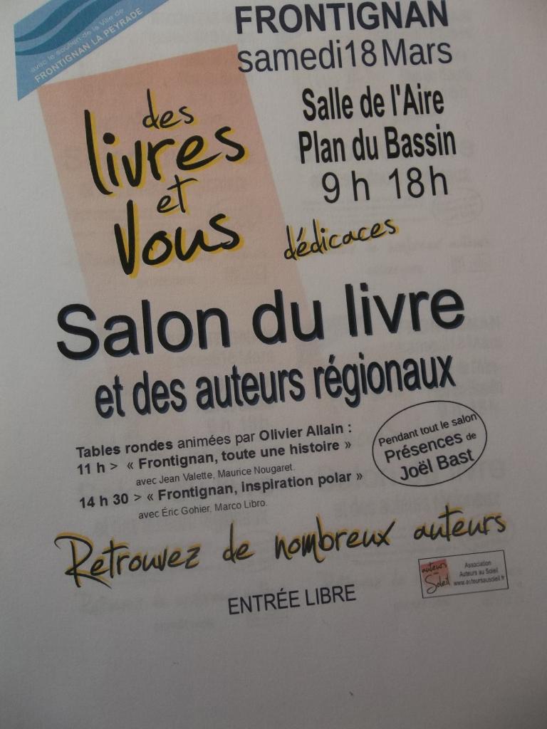 Affiche Salon littéraire de FRONTIGNAN  mars 2017